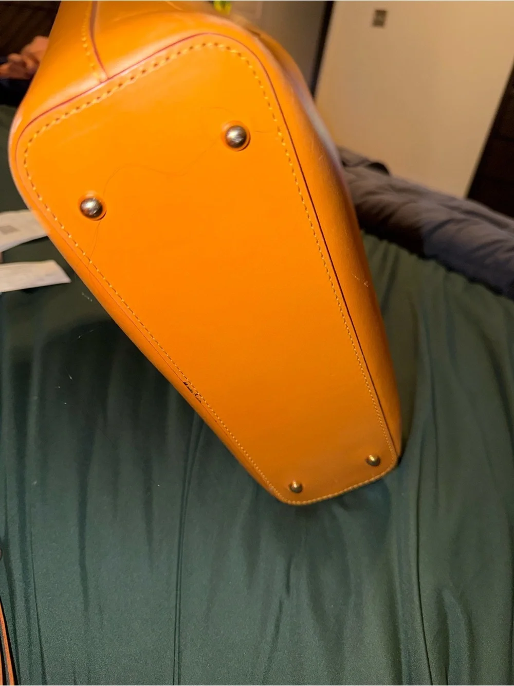 Dooney & Bourke Bright Orange Smooth Leather Tote